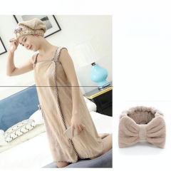 Camel bath towel+hair band