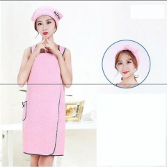 Light pink bath towel+hair band