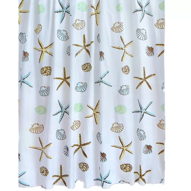 Starfish shower curtain rod shower curtain set toilet waterproof curtain bathroom