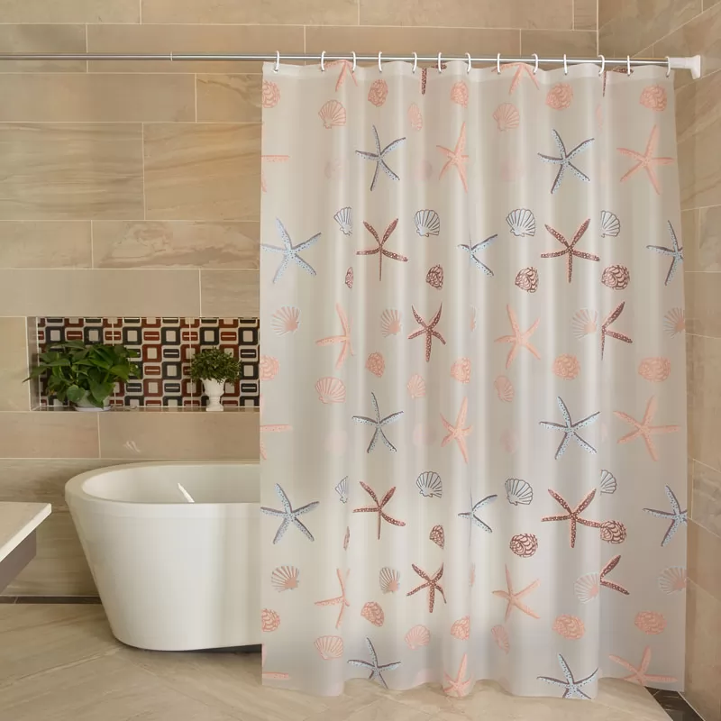 Bath curtain set no-punching waterproof mildew-proof curtain shower curtain bathroom