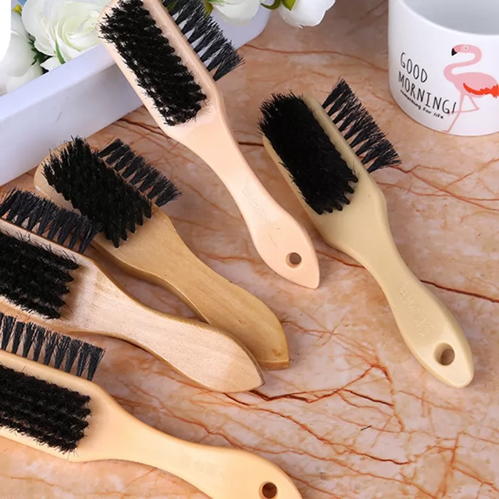 Shoe brush shoeshine horse hair brush soft leather shoe oil black bristle brush