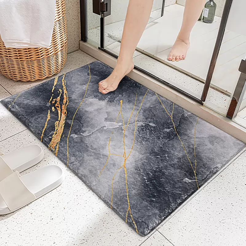 Water absorbing floor mat for light luxury toilet