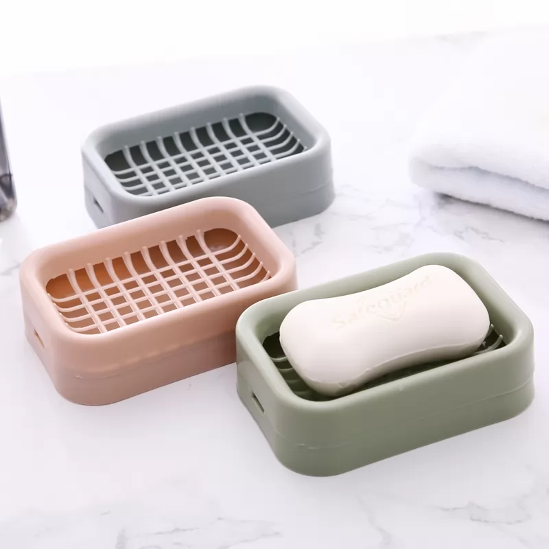 Double layer drain soap box plastic simple soap holder