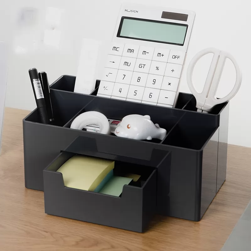 Black pen holder + drawer