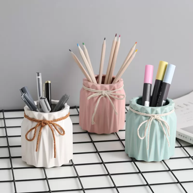 Nordic sea salt simple pen barrel ceramic cosmetic brush barrel