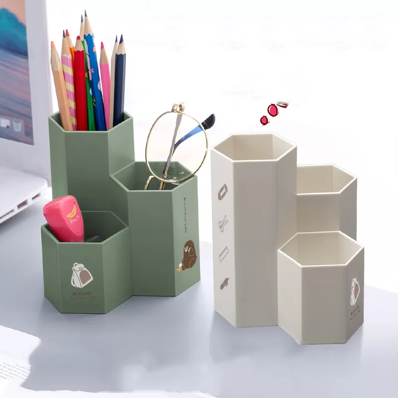 Slant insert pen holder, creative, fashionable and lovely stationery tabletop ornament