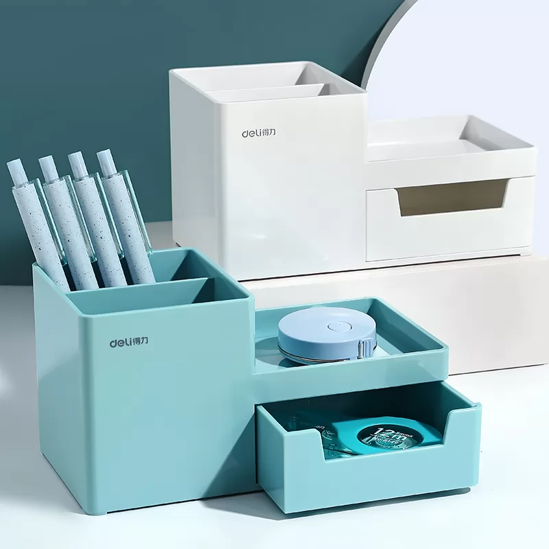 Creative design of desk top pencil holder storage box in Deli pencil holder Office