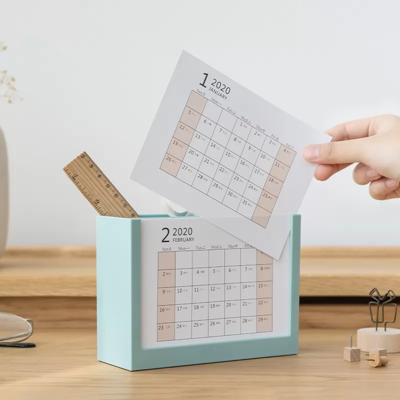 2021 calendar frame net red day South Korea Muji pen holder big