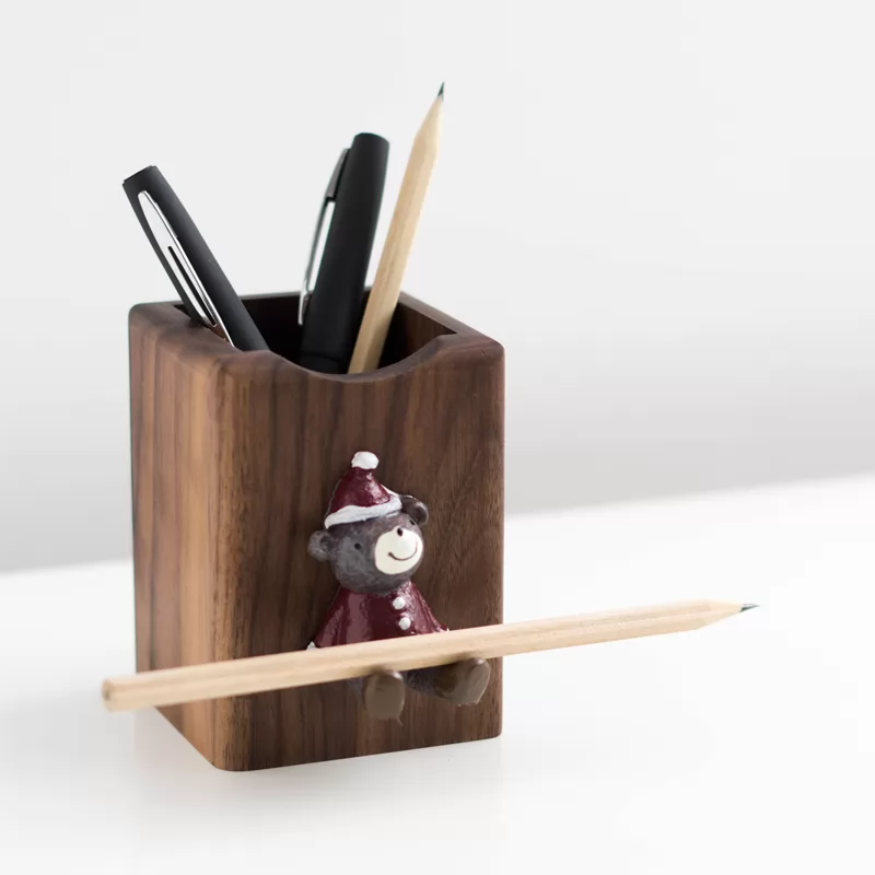 Wooden penholder creative fashion lovely Nordic personality simple office desktop ornaments