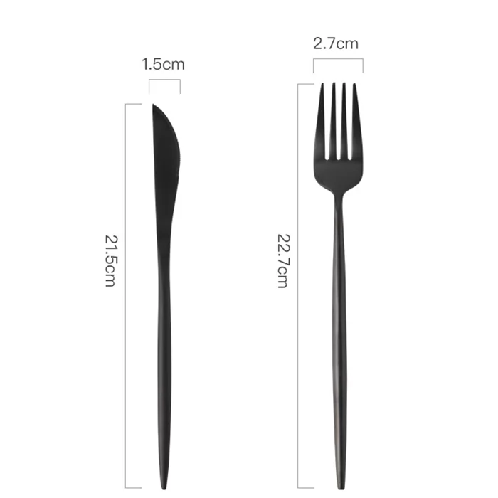 Black knife and fork