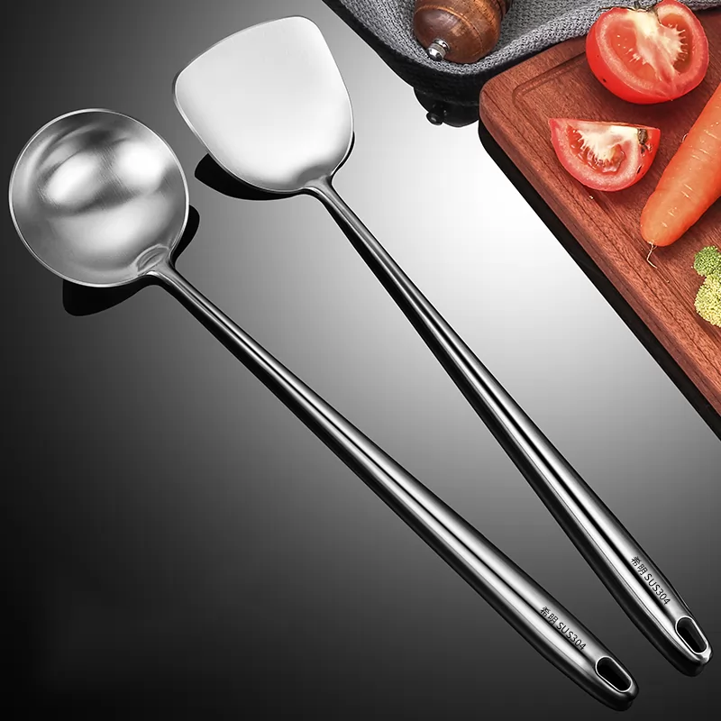 304 stainless steel frying spoon frying shovel frying spoon extended handle