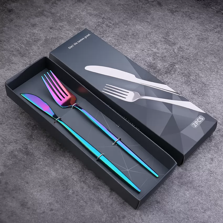 Colorful knife and fork