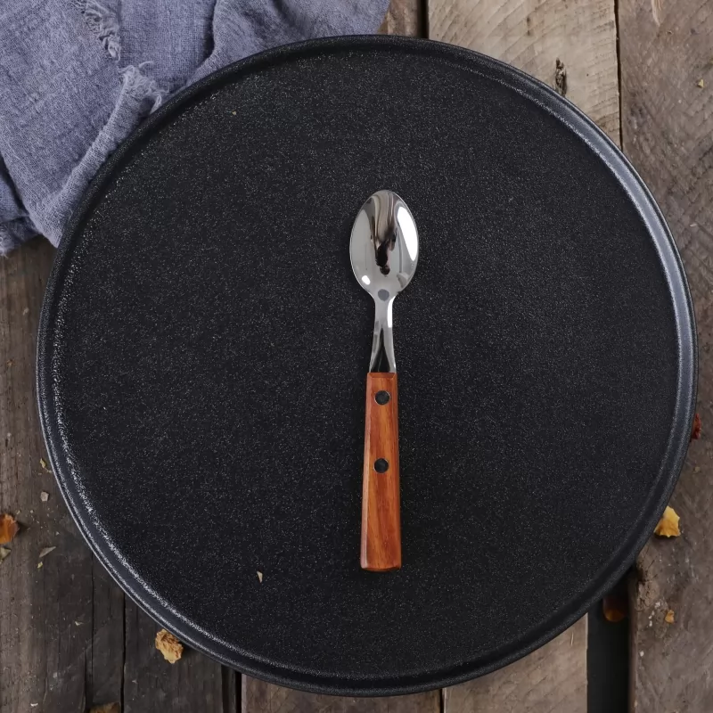 Wood-colored pear dessert spoon