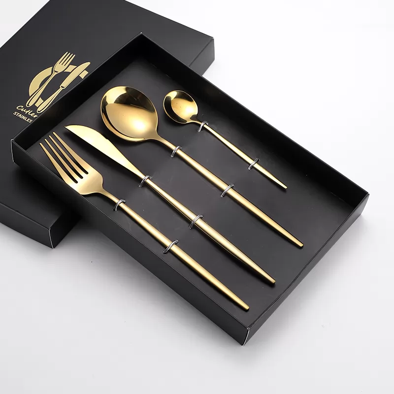 Golden knife and fork spoon