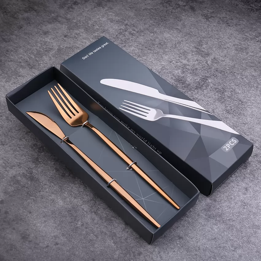 Rose gold knife and fork