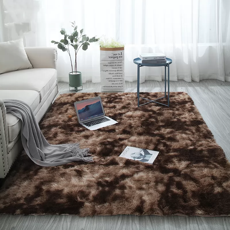 Carpet living room coffee table mat with long hair and large bedroom floor mat covered with girls' lovely bedside carpet