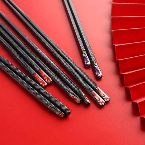 Wuxin Japanese alloy chopsticks 5 pairs of household personality creativity