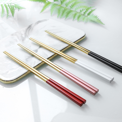 Nordic tableware and chopsticks a pair of two sets of stainless steel household non slip chopsticks