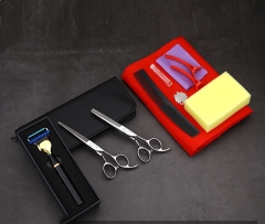 Flat scissors + tooth scissors + small bag + high end shave...