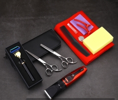 Flat scissors + tooth scissors + small bag + electric push +...