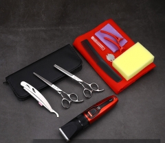 Flat scissors + tooth scissors + small bag + razor + electric push 6...