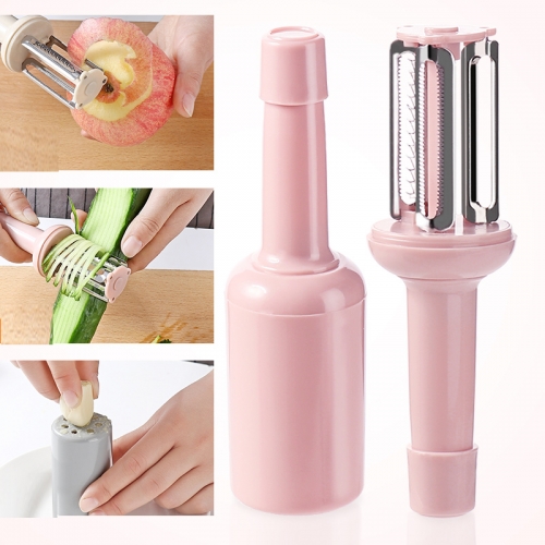 Multifunctional three in one peeler with cover household scraper ginger garlic grinder