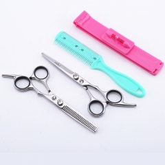 Flat scissors + tooth scissors + hair comb + magic bangs