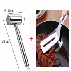 Stainless steel meat hammer + steak clip