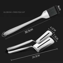 Fish frying shovel + oil brush