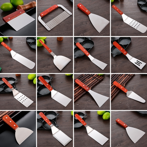 Stainless steel pizza shovel, steak shovel, frying shovel, cooking iron plate pancake, hand grasping pancake tool