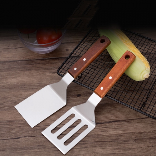 Stainless steel steaks spatula pizza raw frying spatula hand grab cake barbecue spatula