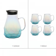 5 sets of gradient blue glass water appliances