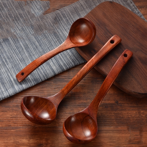 Spoon, wooden spoon, large spoon, large soup, wooden spoon, small wooden spoon, long handle for eating