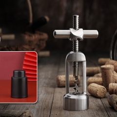 Bottle opener + black red wine stopper