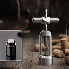 Bottle opener + silver grey pressing red wine stopper