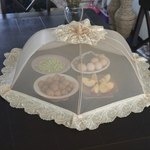 Folding food cover lace table cover food bowl umbrella fly proof cover food table cover