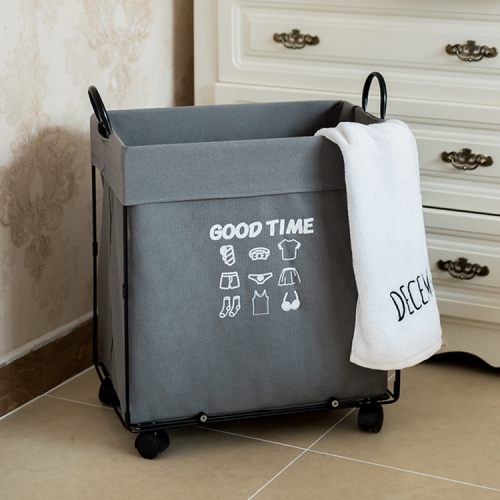 Dirty clothes storage basket wrought iron Nordic storage basket dirty clothes hamper folding toy box clothing dirty clothes basket with lid household