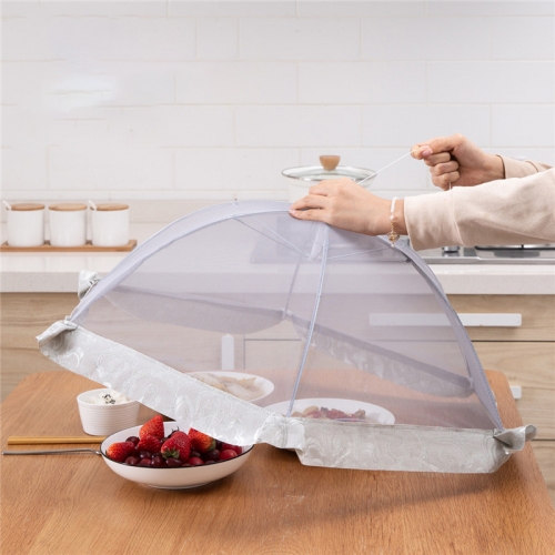 Dish cover food cover fly proof dining table cover leftovers bowl cover folding round dust cover