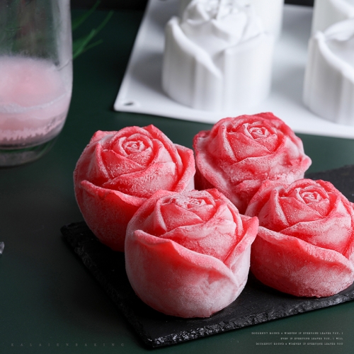 Valentine's Day 6 even rose ice mold whiskey bartending ice hockey coffee milk tea drinks making ice cubes