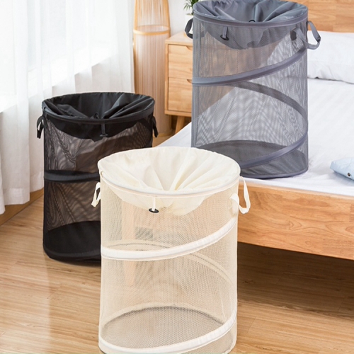 Dirty clothes storage basket fabric dirty clothes basket put clothes basket beam mouth storage bucket artifact foldable household laundry basket