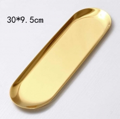 Long gold tray