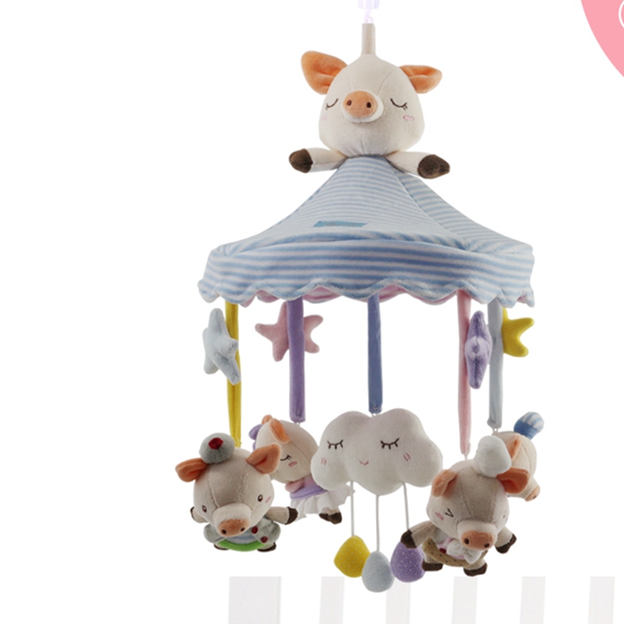 Baby bed bell music rotation bedside bell cloth art bed hanging newborn ...