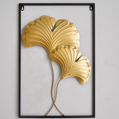 Ginkgo biloba leaves with black frame