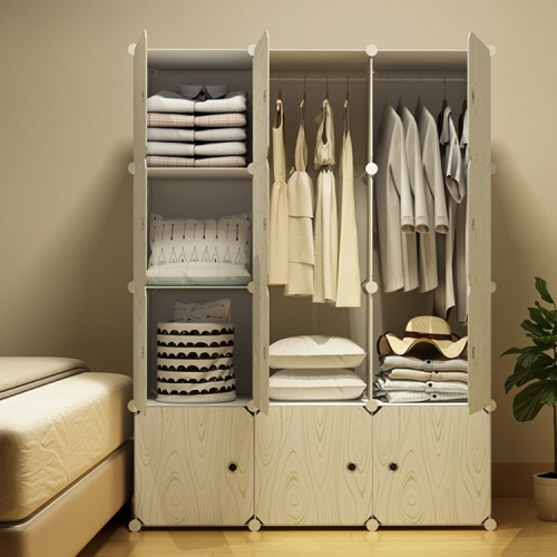 Simple wardrobe assembly folding dormitory with adult wardrobe small plastic rental room modern minimalist cloth storage cabinet