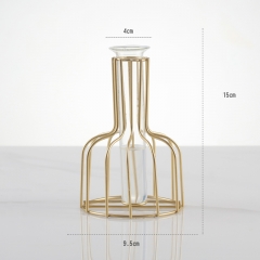 Gold iron test tube vase