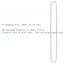 42 cm without holes and thin at both ends