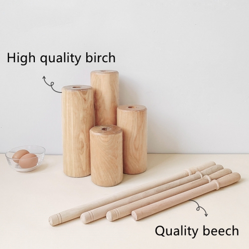 Solid wood hammer rolling pin household concentric roller rolling pin dumpling skin rolling pin