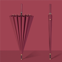 Straight handle 16 bone umbrella Burgundy