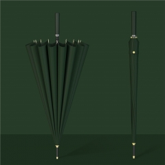 Straight handle 16 bone umbrella dark green