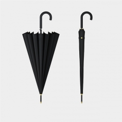 Curved handle 16 bone umbrella black